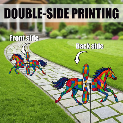 Horse Petite Spinner Outdoor, Horse Wind Spinner for Yard and Garden