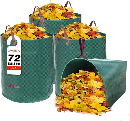 Joyhalo Reusable Yard Waste Bags Set, 3 Pack 72 Gallon Lawn And Leaf Bags with 40 Gallon