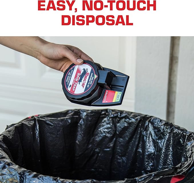 Tomcat Spin Trap for Mice, Fully Enclosed Mouse Trap Provides a Quick, No-Mess Kill, 2 Traps