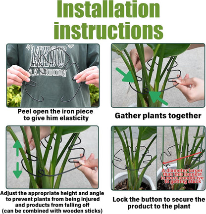 5PCS Monstera Plant Stem Support -7.3*6.25IN Adjustable Metal Stake for Climbing Plants, Durable Garden Support with Gentle Grips, Ideal for Indoor & Outdoor Use, Ideal Gift for Plant Lovers