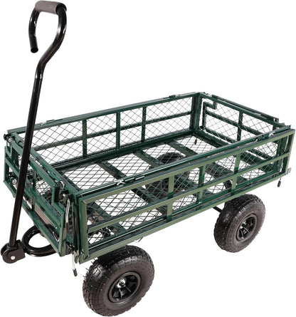with a Four-Wheeled Trailer with a Double-Deck Detachable Side,The Steel Multifunctional Heavy-Duty net car can be Used in Farms,Warehouses and Other Places.