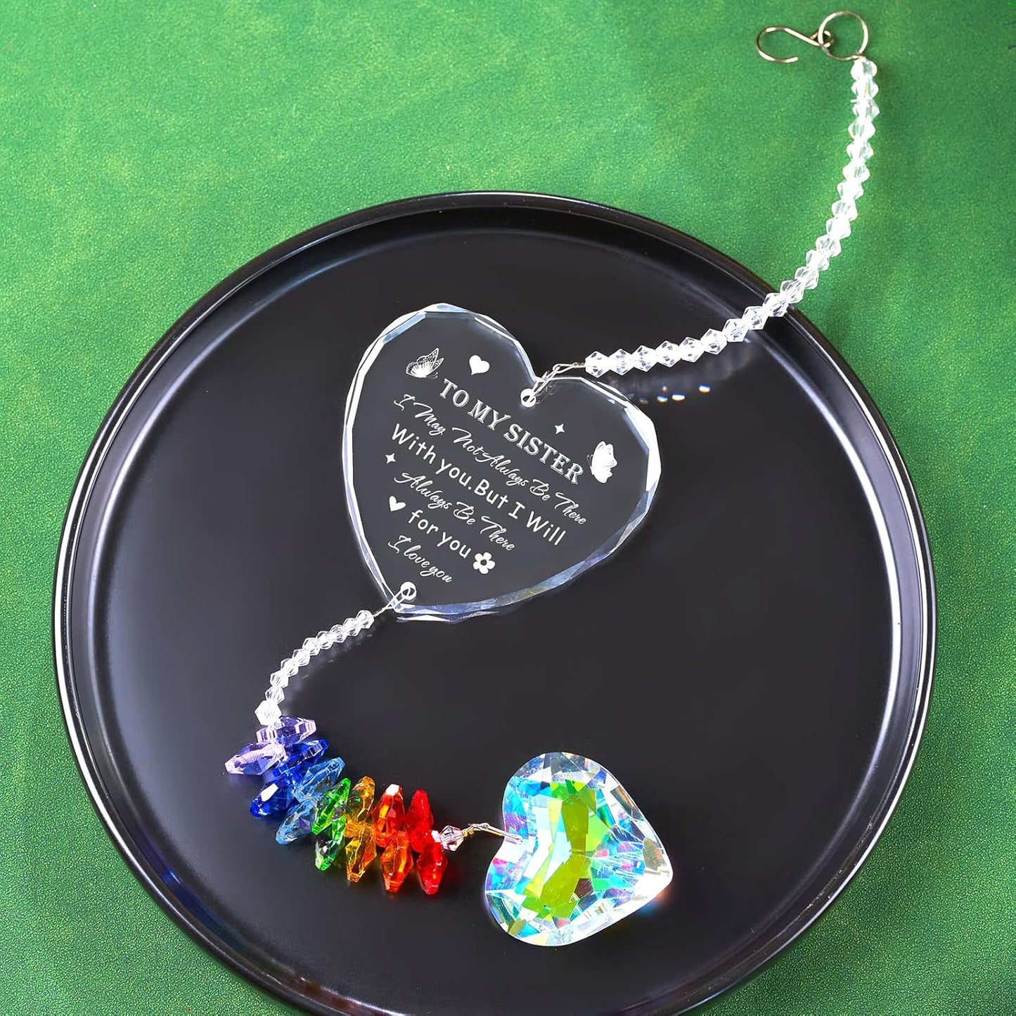 Crystal Suncatcher Gifts for Sister Birthday, Sisters Gifts from Sister, Unique Gifts for Sister, Window Hangings Home Decoration Christmas (Sister Gift)