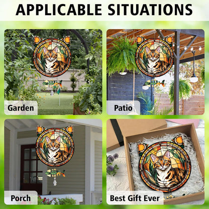 Bengal Cat Wind Spinner, Bengal Cat Wind Spinner Hanging for Yard and Garden