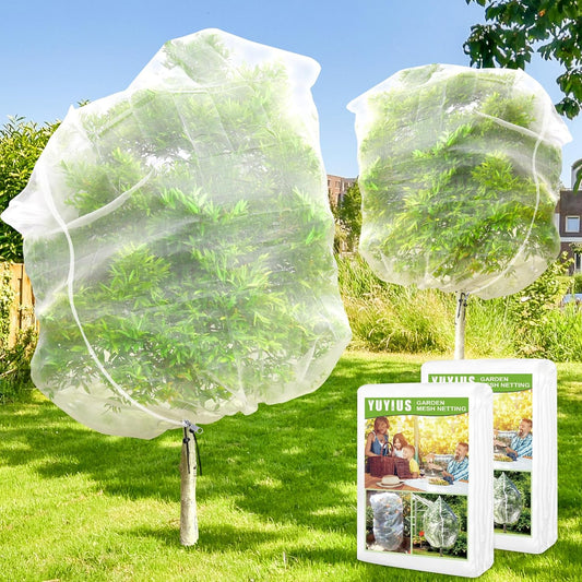 Fruit Tree Netting for Cicadas, 2Pcs 10x10 FT Plant Mesh Netting for Garden Protection with Zipper, Blueberry Bush Insect Netting Cover as Pest Barrier from Bird for Apple, Tomato