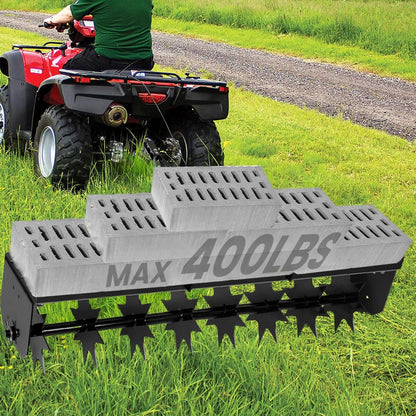 400 lbs Counterweight Pallet Spike Aerator - 45" Tow Aerator, Galvanized Steel with Extra Wide Tow Bar, 8 Steel Spikes and Universal Hook, Heavy Duty Rolling Aerators for Lawn/Tractor/Farm