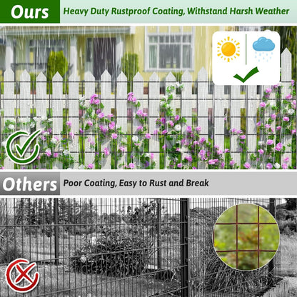 Welded Wire Fencing 59ft×24in, Black PVC Coated Wire Mesh Garden Fence Vinyl Metal Wire Mesh Wire Fence Rolls for Making Yard Fence Plant Protector Dog Poultry Netting(14Ga, 2.3in X 2.3in)