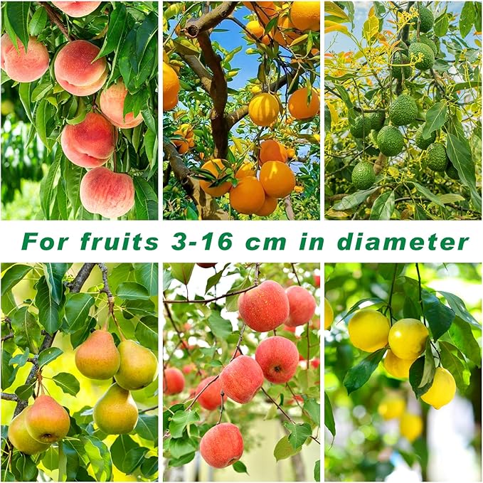 Fruit Picker Pole with Basket Telescoping, 11.5FT Adjustable Fruits Picker Tool with Lightweight Stainless Steel Pole and Big Non Woven Basket Fruits Catcher Tree Picker for Apples Mango Lemon Orange
