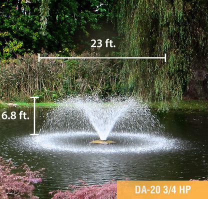 Scott Aerator DA-20 Display Pond Aerator - 3/4 Horse Power 115V 100ft Cord | Aerating Pond Fountain for Up to 1 Acre | Pond Aerator Pump for Small Ponds | Pond Aeration System