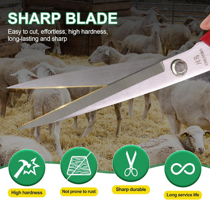 Manual Wool Shearing Shear Stainless Steel Trimming Scissor Long blades Multifunctional garden shears Craft Scissors with spring Red