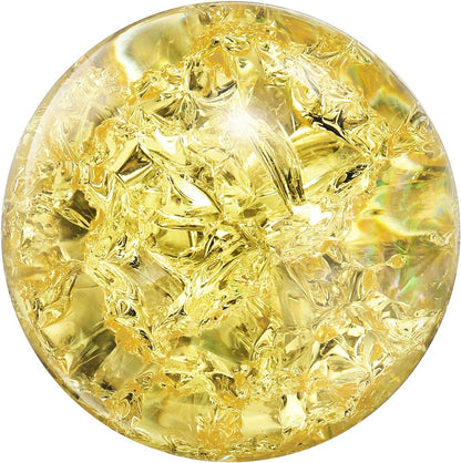uxcell 40mm/1.6" Crystal Sphere Ball Ice Cracked Glass Solid Decorative Sphere Crystal Ball Prop Ornament for Feng Shui Divination Fortune Telling Tabletop Fountain Decoration, Yellow