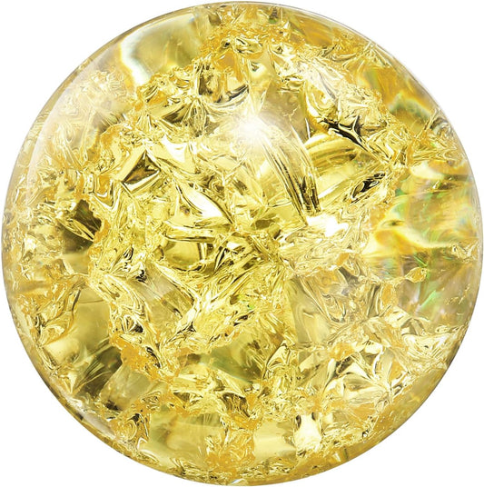 uxcell 40mm/1.6" Crystal Sphere Ball Ice Cracked Glass Solid Decorative Sphere Crystal Ball Prop Ornament for Feng Shui Divination Fortune Telling Tabletop Fountain Decoration, Yellow