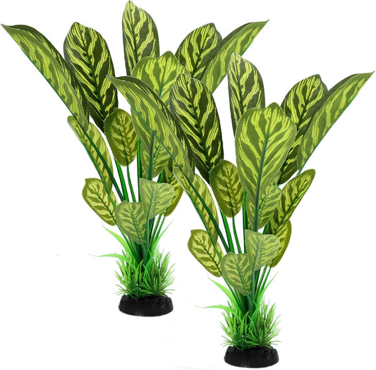 ALEGI Silk Aquarium Plants, 12 Inch Artificial Silk Plants Decorations for Fish Tank,Aquarium Décor