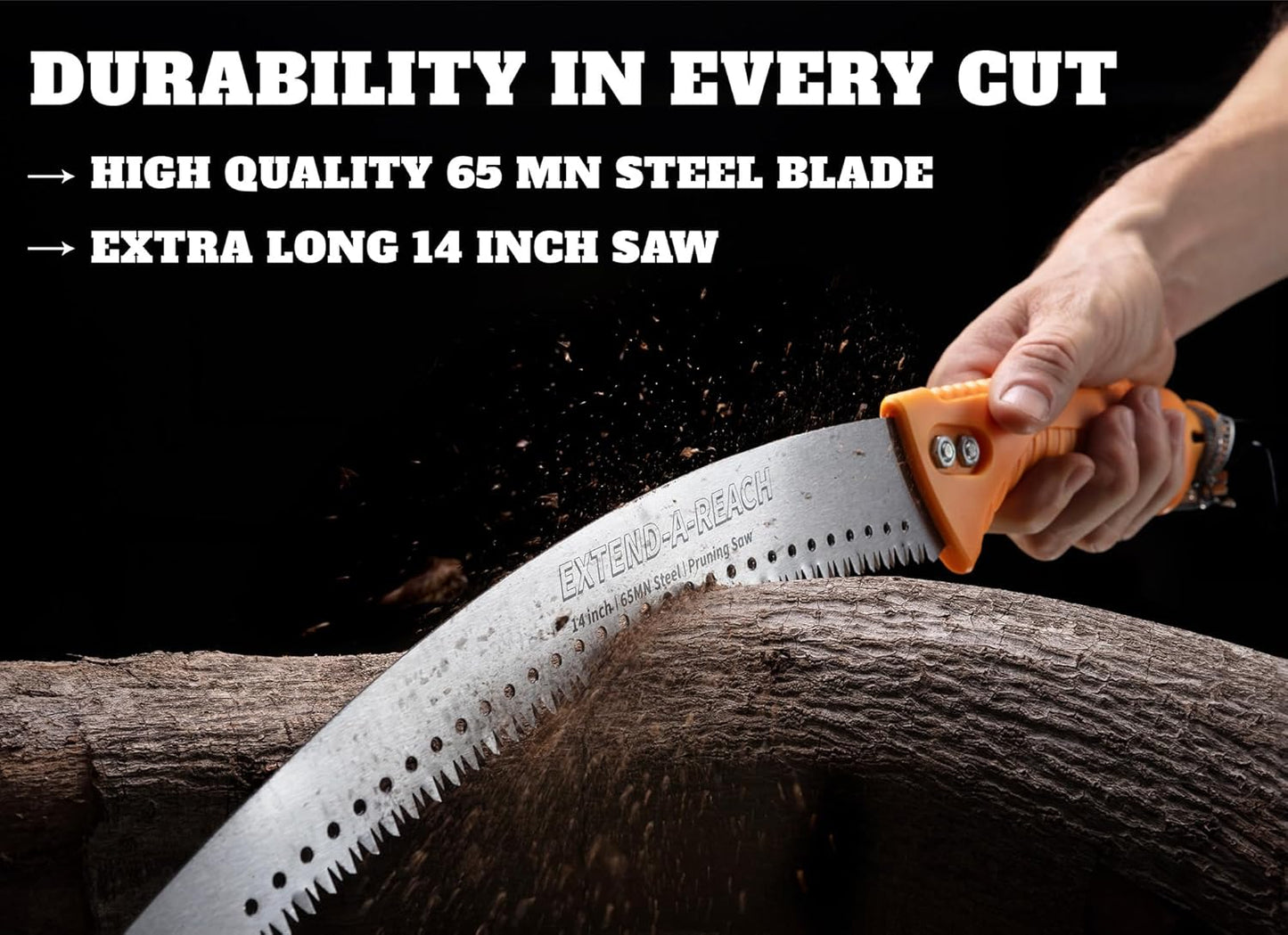 Pruning Manual Hand Saw // Hand Held or with Extension Manual Pole Saw for Tree Trimming // Fits All Extension Poles with Standard US Acme Thread // Tree Limb Hand Saw (Pole Sold Separately)
