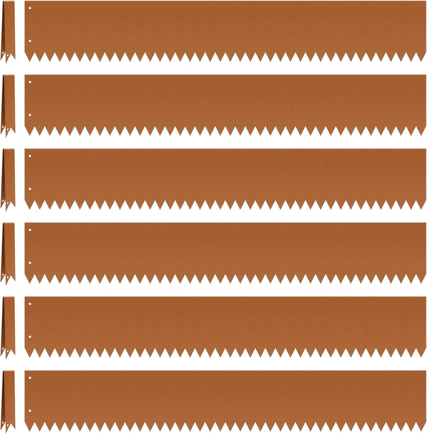 Steel Landscape Edging 6-Pack, 40"L x 4"H Strips, Steel Garden Bed Metal Borders Hammer-in Edging Border with 6 Clips, Bendable Metal Landscape Edging for Garden, Yard, Park, Lawn(Rust Brown)