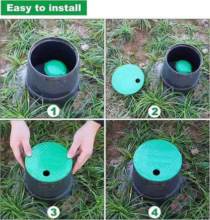 Bandelt Sprinkler Valve Box Cover Lid for Automatic Irrigation Water System Lawn, Yard, Outside ID 5.5" OD 6"-4 Pack