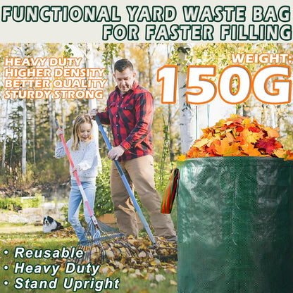 Reusable Yard Waste Bags, 72 Gallon Lawn and Leaf Bags, 6 Pack Garden Weed Bag, Standable&Collapsible Outdoor Trash Bags with 4 Handles, Camping Yard Recycling Heavy Duty Bags with 2 Pair of Gloves