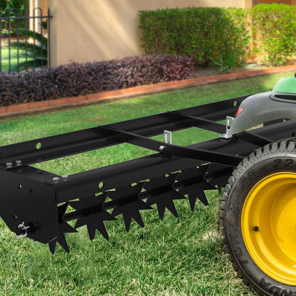 YITAMOTOR 32" Tow Spike Aerator Tool Tow Behind Lawn Aerator Black