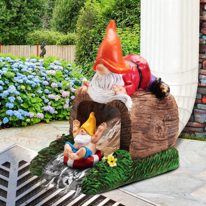 Garden Statue for Gutter/Downspout Extension Decoration, 4 * 3" Outdoor Extender Statues, Gnome Outdoor Decor