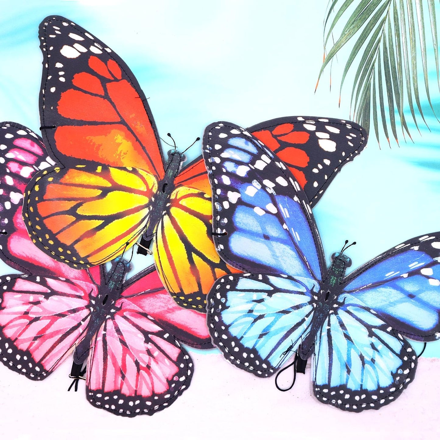 3pcs Butterfly Garden Wind Spinners 360° Rotation Rainbow Curlie Spinner Lawn Yard Ornaments Windmills Twister Outdoor Hanging Decor Whirligigs Wind Hanging Windsock