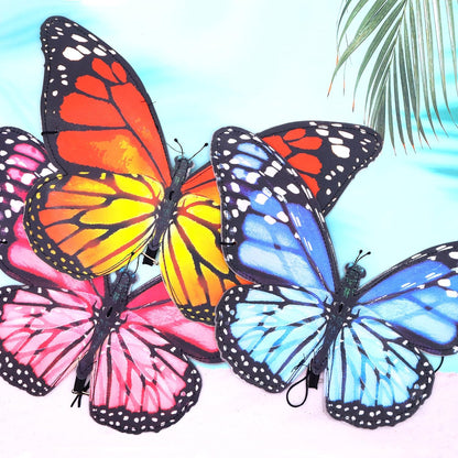 3pcs Butterfly Garden Wind Spinners 360° Rotation Rainbow Curlie Spinner Lawn Yard Ornaments Windmills Twister Outdoor Hanging Decor Whirligigs Wind Hanging Windsock