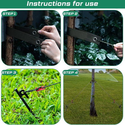 Suzile 60 Pcs Tree Stake Kit, Heavy Duty Tree Staking and Supports for Leaning Trees Include 11. 8'' Steel Stakes 15. 8'' Support Straps 13. 12 ft Ropes for Anchoring Hurricane Protection (Army Green)