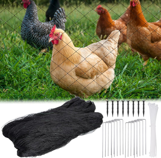 Bird Netting 50’x50’ Poultry Netting with 3/4” Square Mesh Net for Chicken Coop Garden Protection, Heavy Duty Nylon Garden Netting for Fruit Tree Against Aviary, Deer, Squirrel