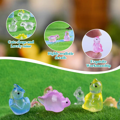 80 Pcs Mini Resin Dinosaur Variety Tiny Animals Figures Miniature Little Small Dinosaurs Figurines Bulk for Micro Fairy Garden Landscape Accessories Hide Crafts Decor