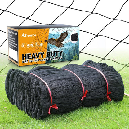 Heavy Duty Bird Netting for Chicken Coop with 1" Mesh, 50x50 ft Reinforced HDPE Poultry Netting, Durable & Reusable Chicken Netting for Hawks, Predator Proof for Farm, Fence, Garden & Orchard