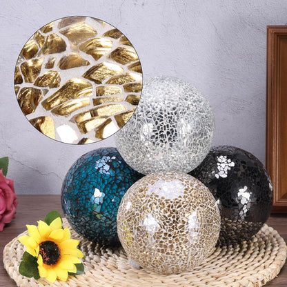 uxcell 4" Decorative Balls, 3 Pcs Mosaic Glass Balls, Decorative Table Sphere Orbs, Centerpiece Balls for Decorating Bowls Vase Tables Wedding Party, Blue