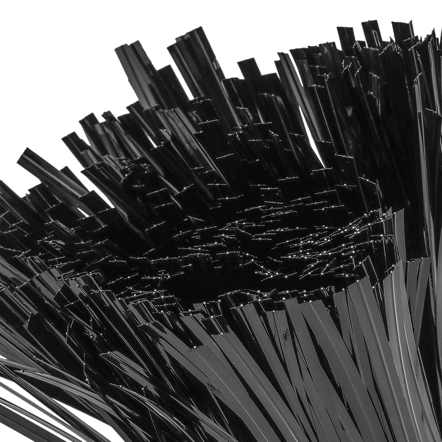 KEILEOHO 4000 PCS 6 Inch Plastic Black Twist Ties, Reusable Cable Tie, Metal Innercores Bag Coated Ties, Flexible Plastic Twist Ties