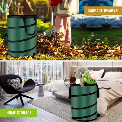 30 Gallon Collapsible/Pop Up Trash Can, Reusable Yard Waste Bags/Lawn and Leaf Bags 18x24in, Waterproof Oxford Cloth Camping Trash Can Collapsible, for Families/Camping/Yard (2Pcs-30 Gallons)