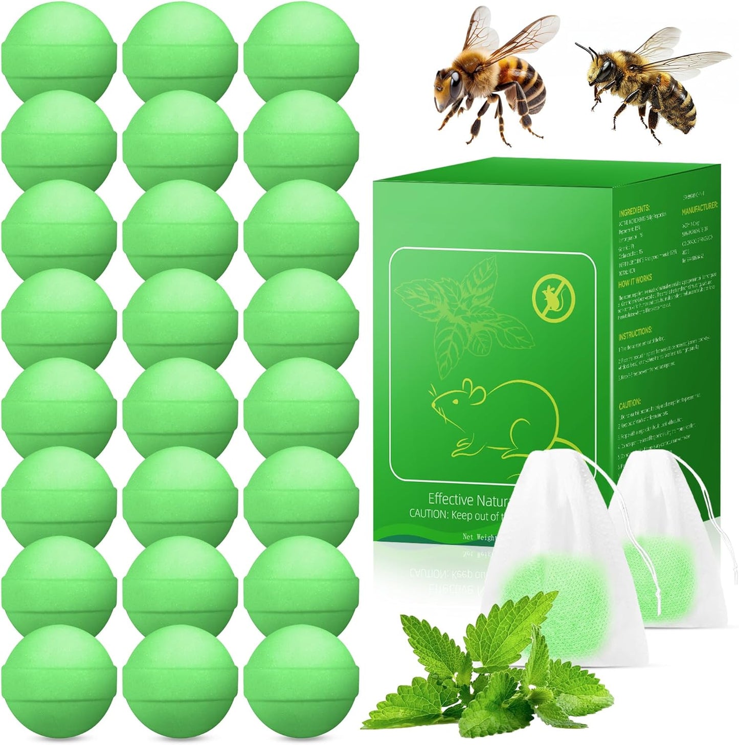 24 Pack Powerful Wasp Repellent Outdoor Indoor, Bee Repellent for Yellow Jackets, Hornets, Carpenter, Wasp Deterrent for Garden, Patio, Yard, Farm, Safe for Kids & Pets