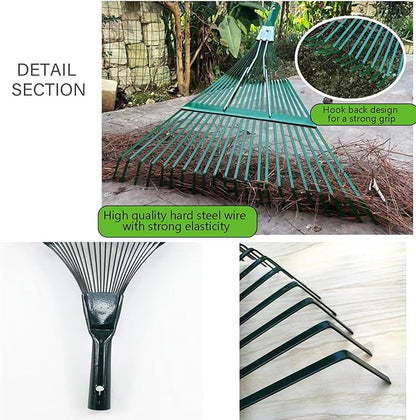 Landscape Rake,Rake Head Replacement Rakes for Lawns,Garden Rakes Head Replacements 22 Teeth Steel Fan Leaf for Lawn Yard Flowers Beds Farm Gardening,with Gloves (22.44 X 18.5 in)