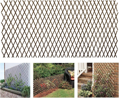 Expandable Garden Trellis Plant Support Willow Lattice Fence Panel for Climbing Plants Vine Ivy Rose Cucumbers Clematis 36X92 Inch