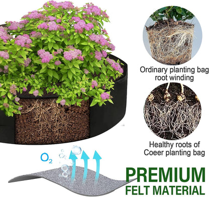 2-Pack 15 Gallon Grow Bags,Round Fabric Raised Garden Beds with 2 Handles,Durable Garden Planter Cloth Pots Container to Grow Vegetables for Outdoor Plants