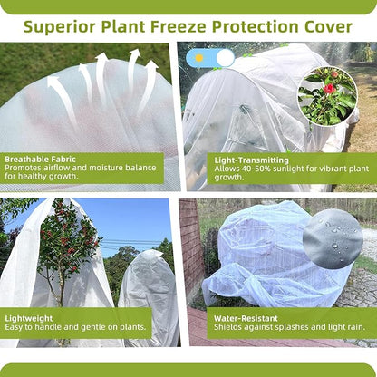 Plant Covers Freeze Protection, 10ft X 20ft Floating Row Cover 1.47 oz/yd² Fabric, Garden Frost Cloth Frost Blanket Plant Frost Covers for Outdoor Winter Frost/Sun Pest Protection - White