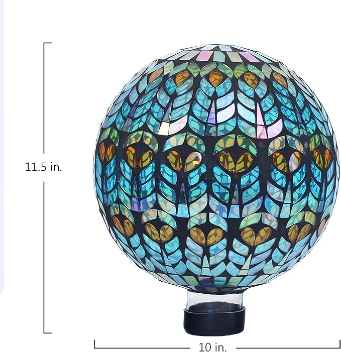 Echo Valley 8269 Mediterrano Mosaic Gazing Globe Outdoor Décor for Lawns and Gardens, Multicolor, 10 inches