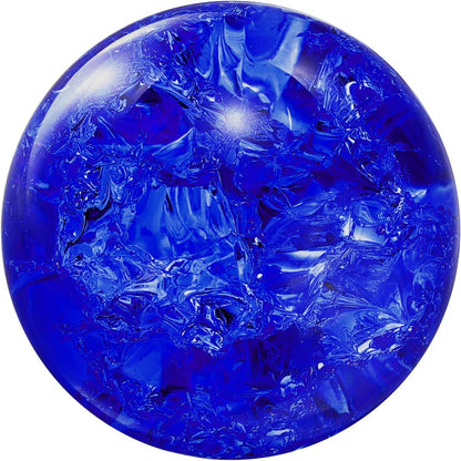 uxcell 40mm/1.6" Crystal Sphere Ball Ice Cracked Glass Solid Decorative Sphere Crystal Ball Prop Ornament for Feng Shui Divination Fortune Telling Tabletop Fountain Decoration, Dark Blue