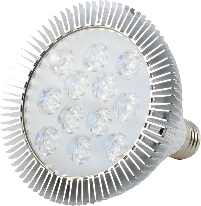 ABI 12W LED PAR38 Grow Light Bulb for Veg and Flower (Red 620-630nm, Deep Red 660nm, and Blue 450-460nm)