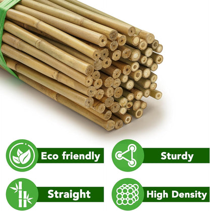 70 Pcs Bamboo Stakes, 5 Feet (57.5inch) Natural Bamboo Garden Stakes for Plant, Garden Bamboo Plant Sticks for Plants Support, Tomato, Beans, Vegetable, Trees and Climbing Plants