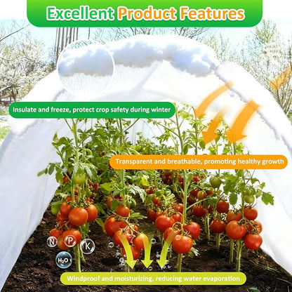 White Plant Covers Freeze Protection, 10 x 50 ft - 2 oz/yd² Frost Cloths for Outdoor Plants, Tree Covers Freeze Protection, Winter Garden Blanket, Sun Cover for Plants for Greenhouse, Vegetables
