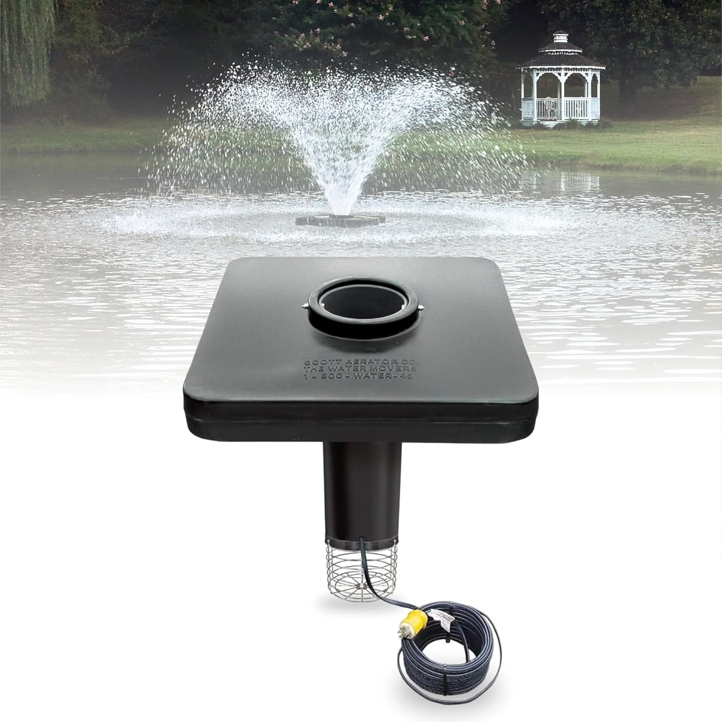 Scott Aerator DA-20 Display Pond Aerator – 1/2 Horse Power 115V 100ft Cord | Aerating Pond Fountain for Large Ponds | Pond Aerator Pump for Small Ponds | Pond Aeration System