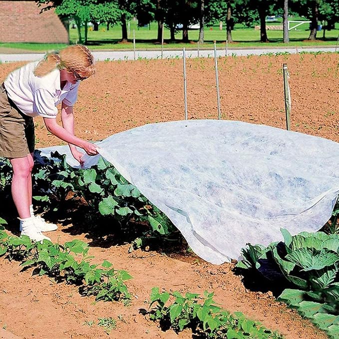 Alpurple Winter Plant Covers Freeze Protection -Warm Rectangle Plant Protection Cover, Frost Cloth Blanket Protecting Fruit Tree Potted Plants from Freezing Animals Eating (13 x 6.5 Feet)