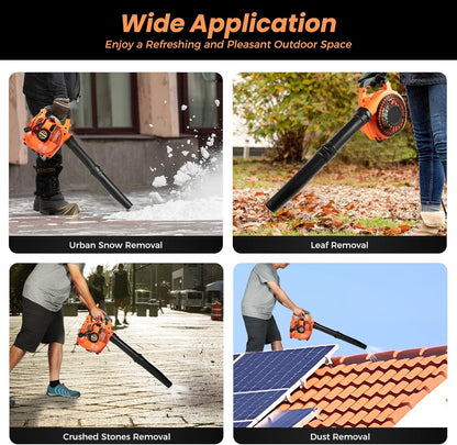 Gas Leaf Blower 25.4cc 2-Cycle Handheld Leaf Blower Gas Powered, Gasoline Blower for Lawn Care Sweeping Fallen Leaves Dust Garbage,4.59ft³/h | US Stock