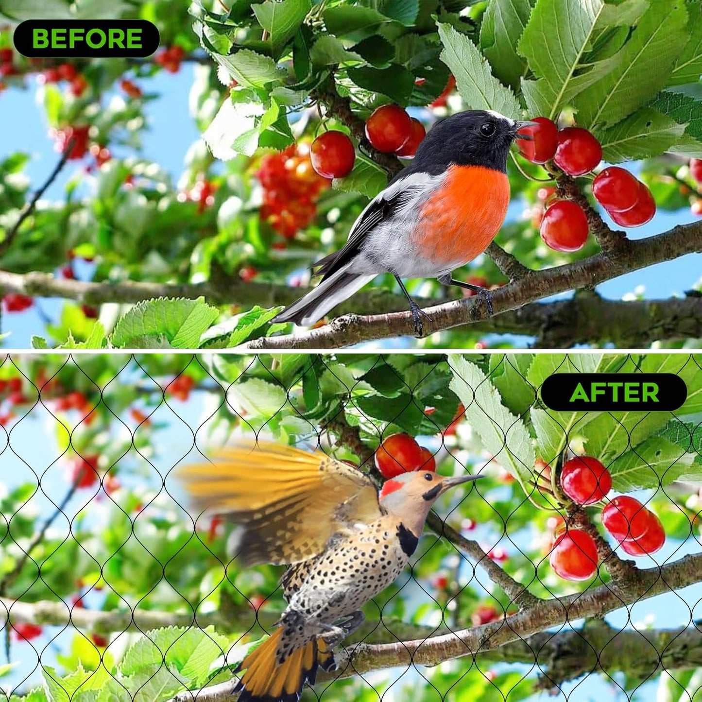FEED GARDEN Deer Netting Deer Fence Netting, 7 x 100 Feet for Garden Protection Reusable Protective for Plants Fruit Trees Vegetables Against Birds and Other Animals