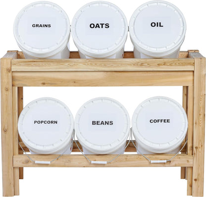 Greenes Fence Six Bucket Cedar Storage Shelves, 44 in. x 16 in. x 30 in. - Made in USA with North American Cedar