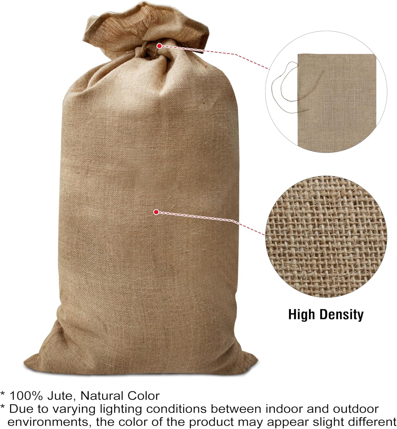 Agfabric Burlap Sack 1pack 20"×40" Burlap Storage Bag with Strings, Reusable Potato Storage Bag for Food Storage Plant Gardening Planting, Food Grade, 1piece