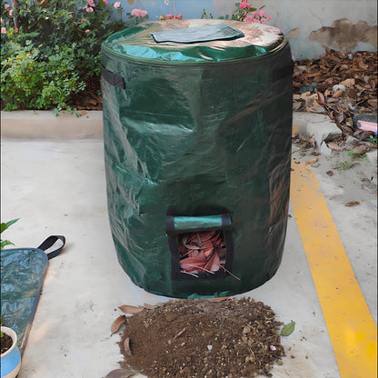 Large Compost Bin Bags,Garden Compost Bin Bags 80 Gallon(300L) Outdoor Foldable Garden Yard Garbage Cans Leaf Bag (Green 2pcs)