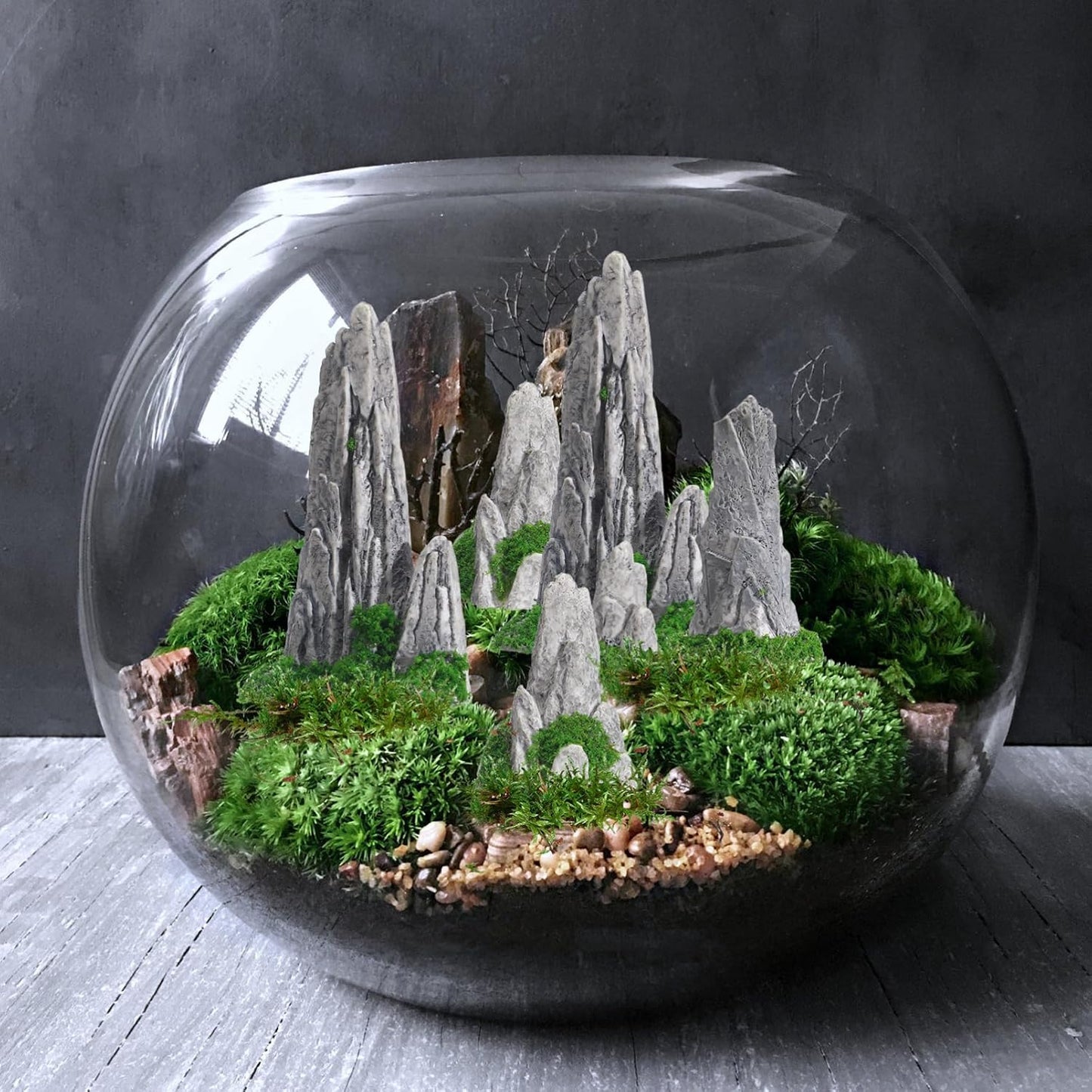 NOLITOY Simulated Rockery Ornaments Set of 8 - Realistic Miniature Garden Decor for Bonsai Home and Office Decoration Perfect for Micro Landscapes