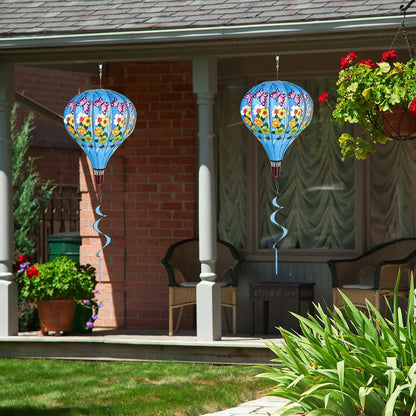 Giant Butterfly Hot Air Balloon Garden Wind Spinners Large Pinwheels Whirligigs Windmill Toys for Kids Yard Decor Lawn Decorations Outdoor Whirlygig Windmills Wind Twister Everyday 59" L 2Pack